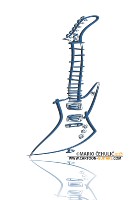 GIBSON Xplorer electric guitar illustrated caricature