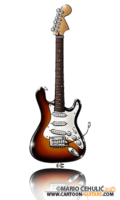 FENDER Stratocaster guitar caricature by Mario Cehulic